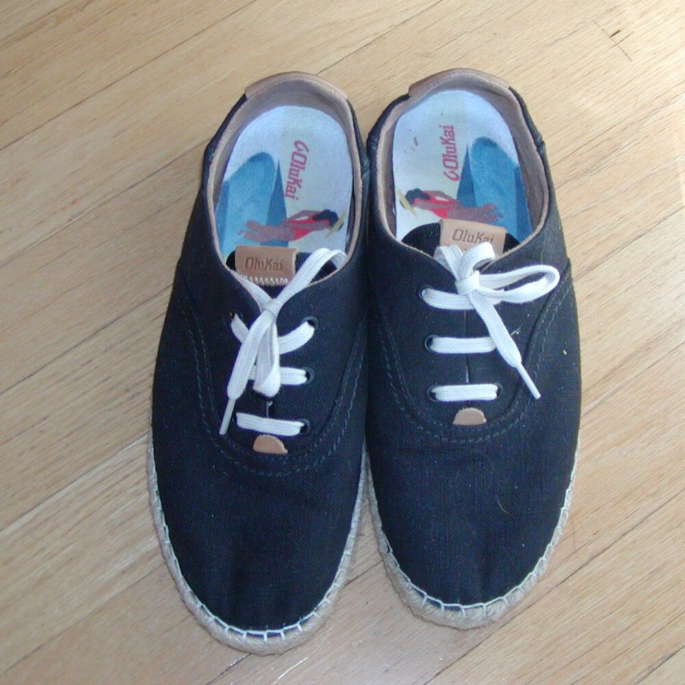 OluKai black slip-on tennis shoes/mules. Size 8.5